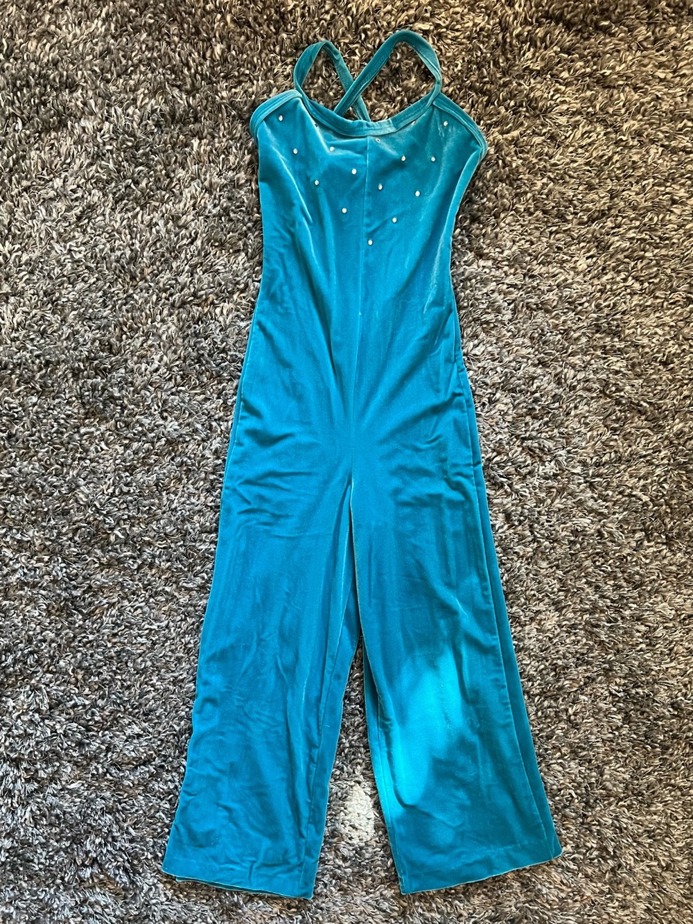 Teal Jumpsuit Dance Costume - Child Medium